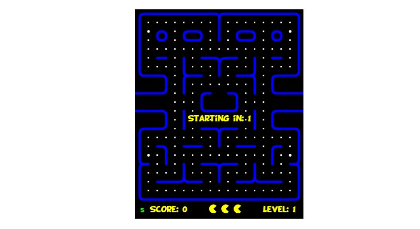 Pacman Web gameplay Screenshot