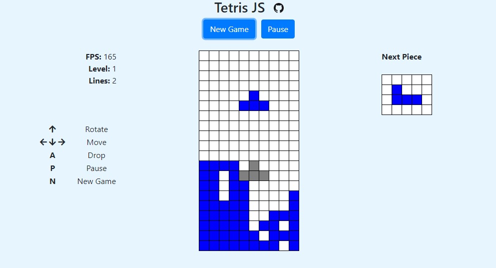 Tetris gameplay screenshot